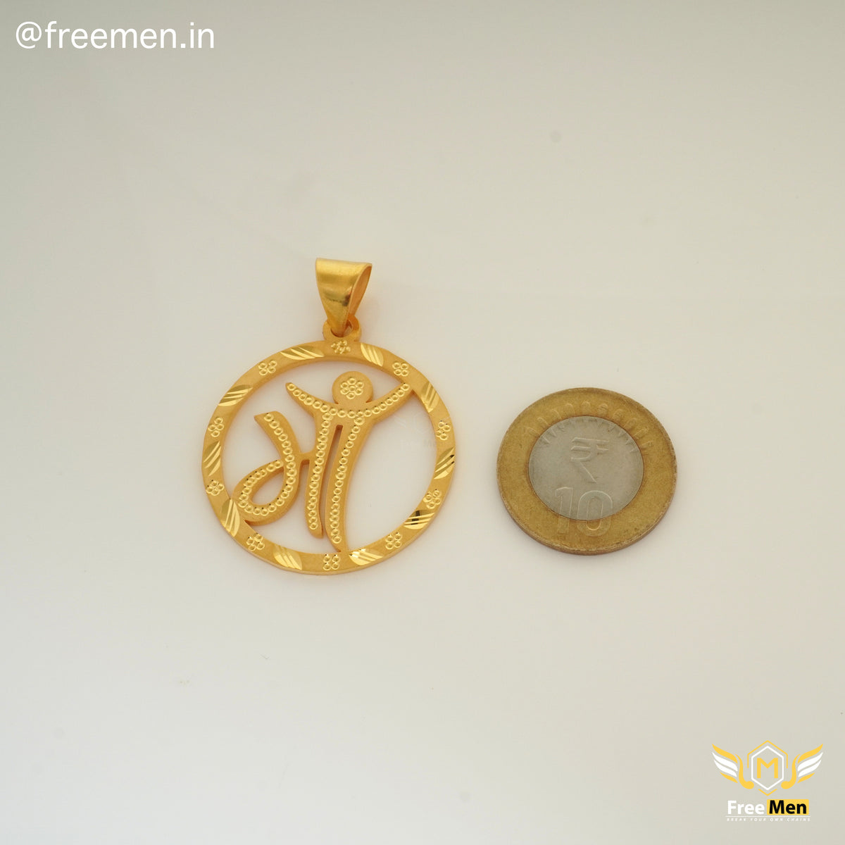 Freemen Satisfying Maa Laser Cut Gold Plated Pendant - FMG418