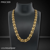 Freemen Fish cuting gold plated chain with ad lock For Men - FMGC309