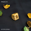 Freemen 1gm Square Box Gold plated Mahadev ring for men - FMGRI174