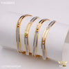 Freemen 1mg floting diamonds bangles gold plated and rhodium for women - FWGB009