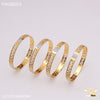 Freemen 1mg machine design with rhodium Bangles gold plated for women - FWGB003