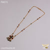 Freemen One line Green andpink moti mangalsutra for women - FWM71