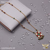Freemen One line Green andpink moti mangalsutra for women - FWM71