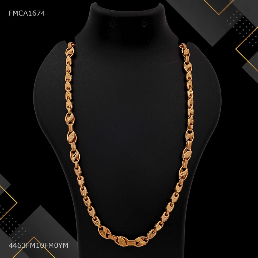 Designer Mini Drop cut with Lotus Chain for Man - FMCA1674