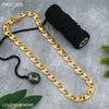 Freemen Fish cuting gold plated chain with ad lock For Men - FMGC309