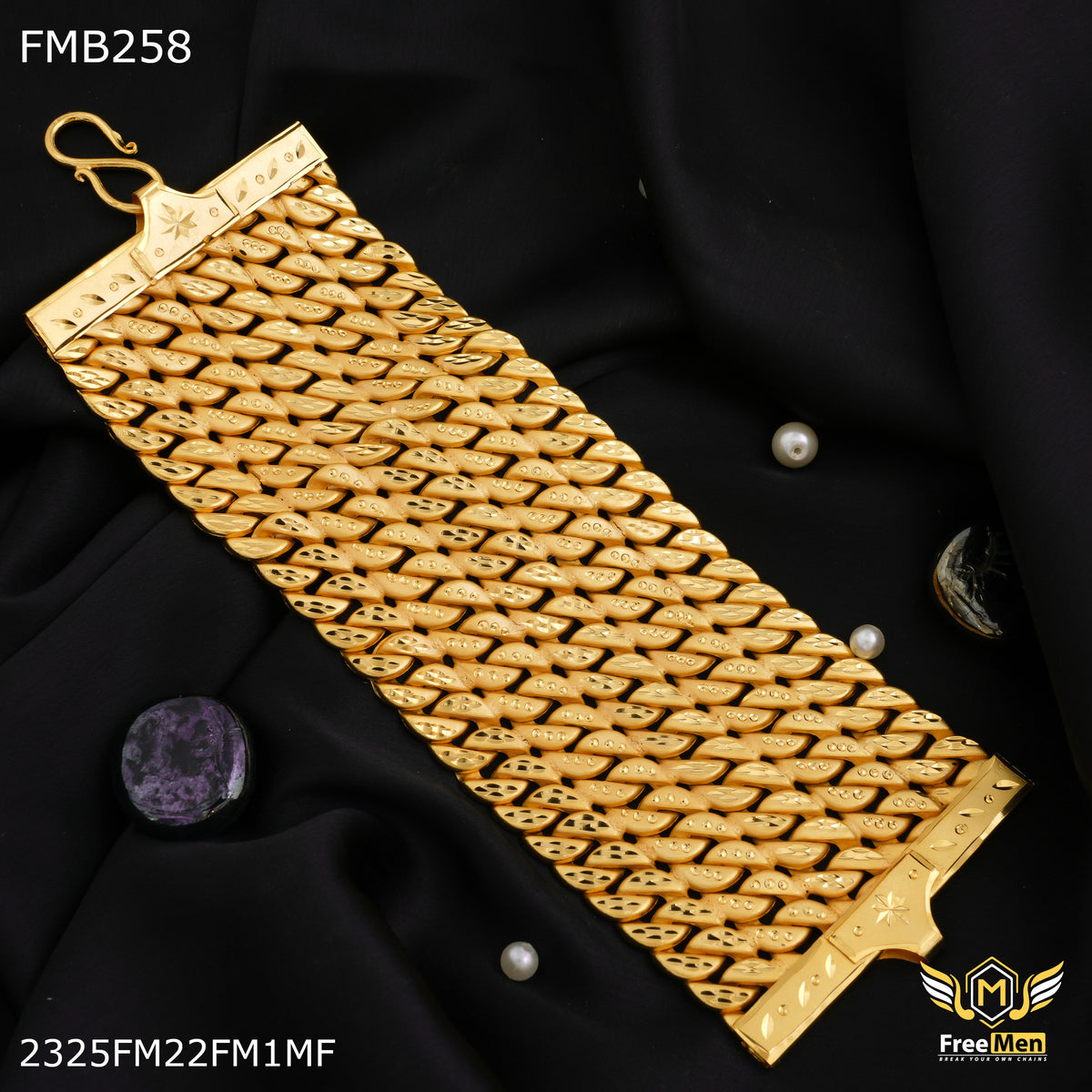 Freemen Five line Pokel goldne Bracelet For Men - FMB258 – Freemen®