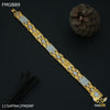 Freemen OM with diamond cutting gold plated Bracelet for Men - FMGB89