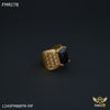 Freemen Black stone with morpich design golden ring for men - FMRI78