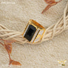 Freeme 1gm Long Black Stone with AD Gold plated ring for men - FMGRI168