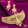 Freemen Pink AD Choker Necklace With Earring for women - FWGN721