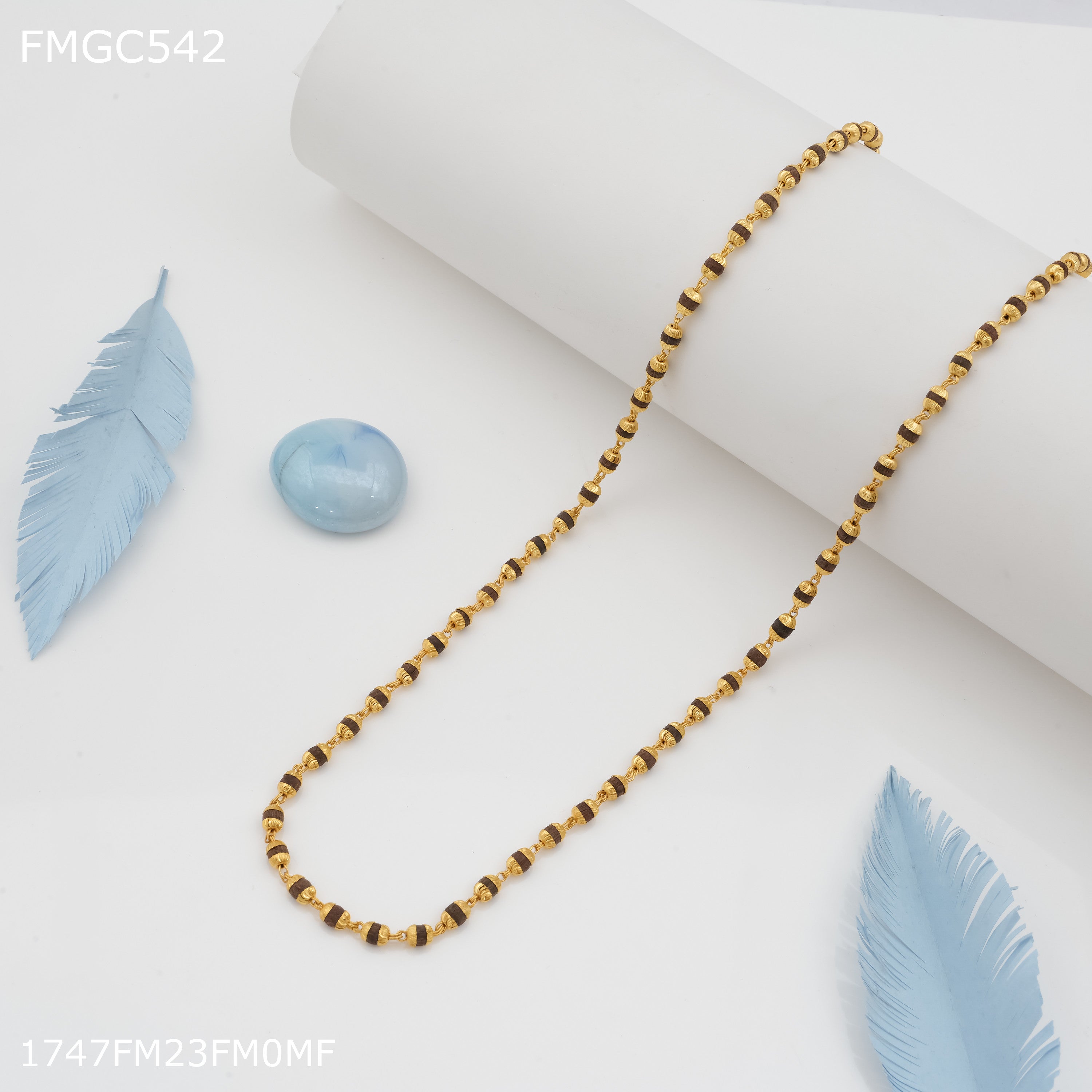 With Gold Plated Tulsi Gold Necklace Wearing Tulsi Gold Tulsi Mala