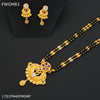 Freemen 1MG Two line AD mangalsutra with earrings for women - FWGM83