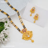 Freemen 1MG Two line AD mangalsutra with earrings for women - FWGM83