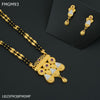 Freemen 1MG Two line mangalsutra with earrings for women - FWGM93