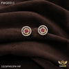 Freemen round pink stone AD gold plated Earring - FWGE011