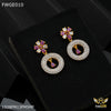 Freemen round pink stone AD gold plated Earring - FWGE010