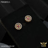 Freemen round pink stone AD gold plated Earring - FWGE011