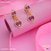 Freemen AD pink stone gold plated Earring for women - FWGE007