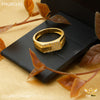 Freemen 1gm AD Squar Box Gold plated ring for men - FMGRI145