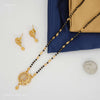 One Line Designer Pecock wings Golden Mangalsutra for women