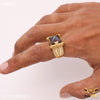Freemen Beautiful black Mikado AD Golden Ring for men - FMRI47