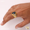 Freemen Oviform Black AD Design Golden Ring - FMRI25