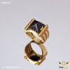 Freemen Beautiful black Mikado AD Golden Ring for men - FMRI47