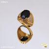 Freemen Oviform Black AD Design Golden Ring - FMRI25