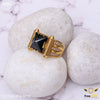 Freemen Beautiful black Mikado AD Golden Ring for men - FMRI47