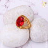 Freemen Oviform Red AD Design Golden Ring - FMRI26