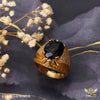 Freemen Oviform Black AD Design Golden Ring - FMRI25