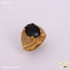 Freemen Oviform Black AD Design Golden Ring - FMRI25