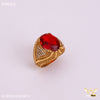 Freemen Oviform Red AD Design Golden Ring - FMRI26