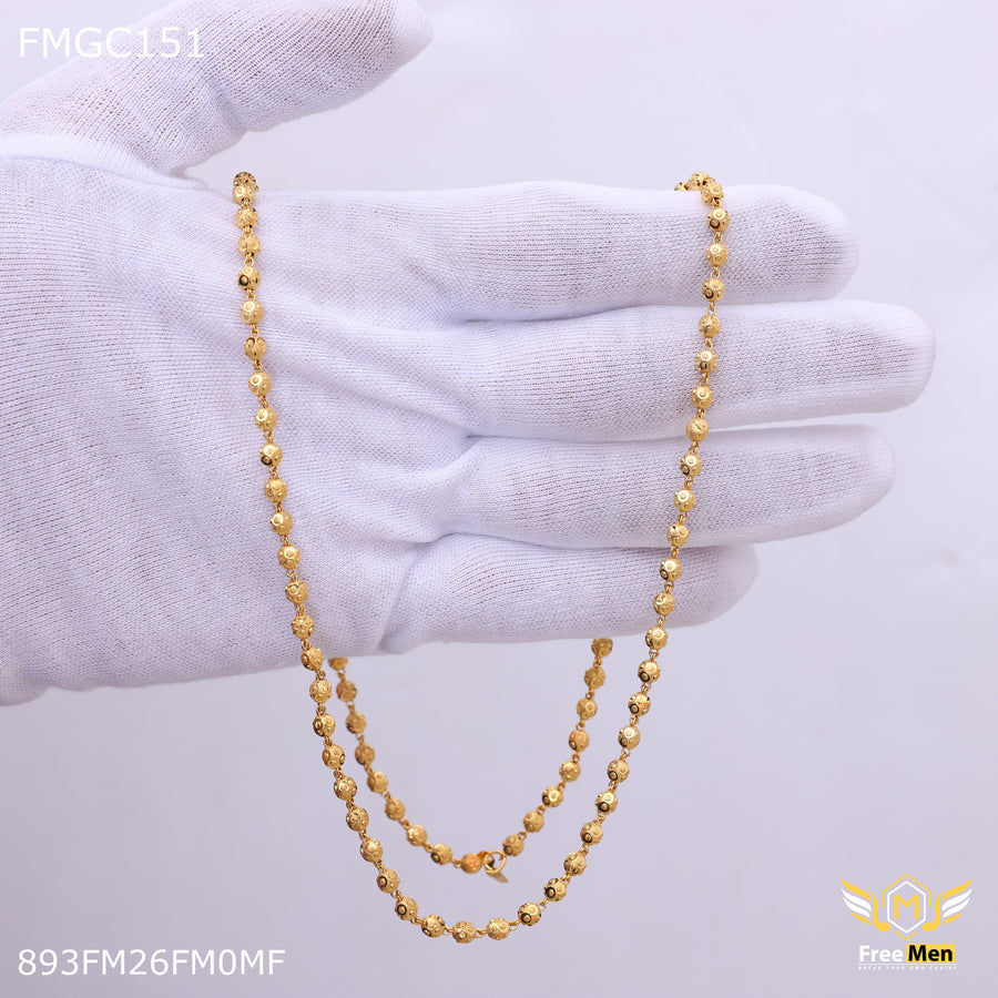 Freemen Gold Plated small disco balls Chain for Men - FMGC151