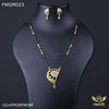 Freemen 1gm Half Circle AD Mangalsutra With Earring for women - FWGM024
