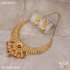 Freemen 1GM Flower cutting necklace with earring for women- FWGN001