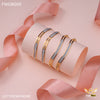 Freemen 1mg floting diamonds bangles gold plated and rhodium for women - FWGB009