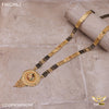 Freemen 1gm Three line mor pichh round colure mangalsutra for women - FWGM62
