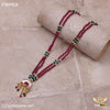 Freemen Two line pink ang gree mangalsutra for women - FWM68