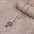 Freemen One line Chand pandent Green and  pink moti mangalsutra for women - FWM73