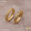 Freemen 1mg tow tone design bangles woth rhodium gold plated for women - FWGB007