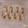 Freemen 1mg machine design with rhodium Bangles gold plated for women - FWGB003