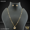 Freemen Leaf with AD Design gold plated Chain with Earing - FWGC99