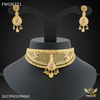 Freemen Pink AD Choker Necklace With Earring for women - FWGN721