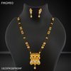 Freemen 1MG Two line mangalsutra with earrings for women - FWGM93