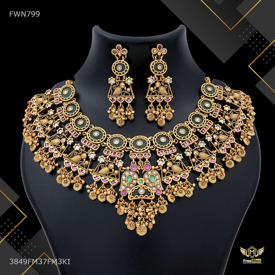 Antique Heritage Colorfull AD Necklaces for women - FWGN799
