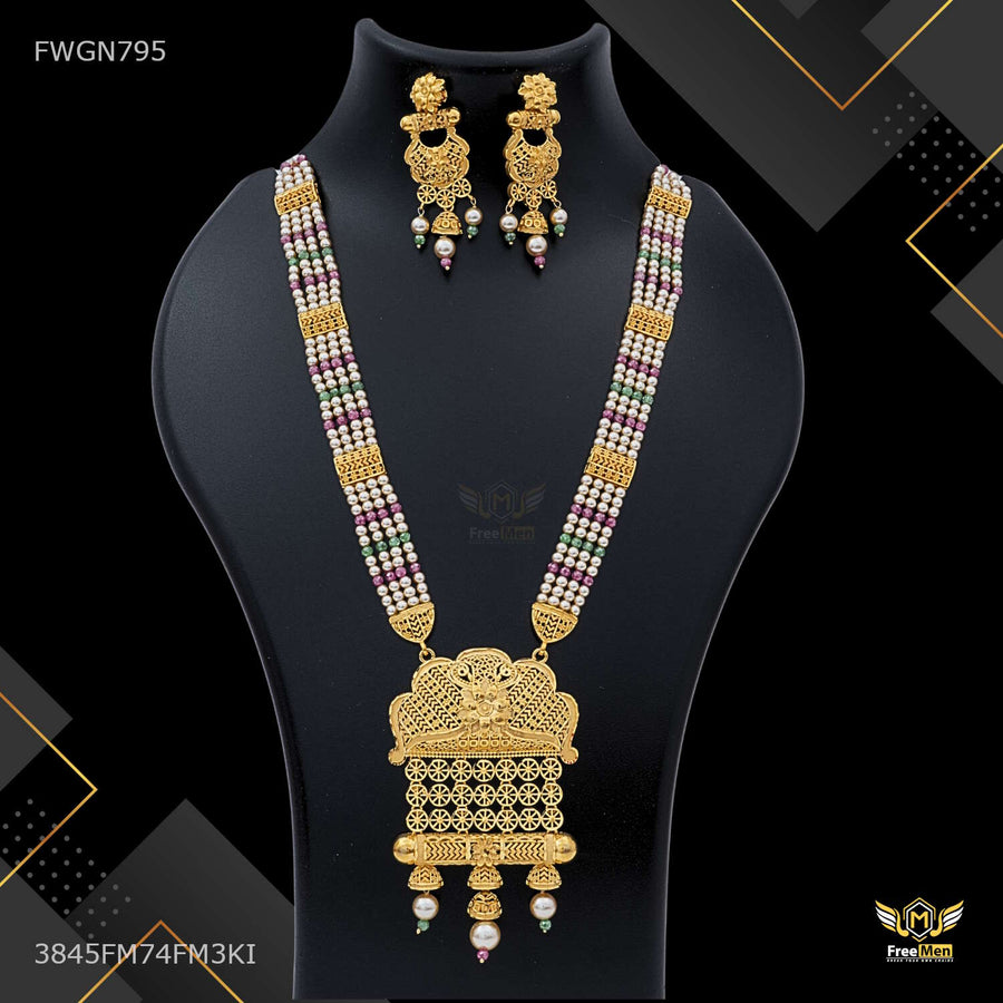 Antique Mini Flower Net Box Necklaces for women - FWGN795