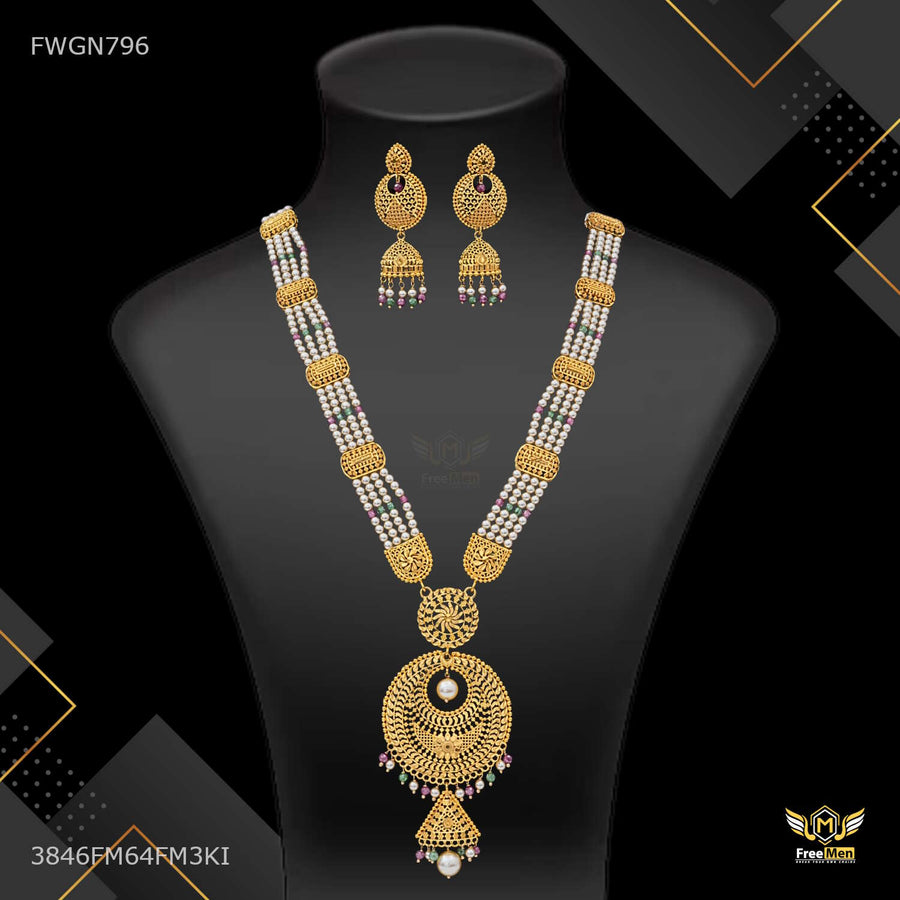 Antique Moon cut Net Necklaces for women - FWGN796