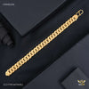 D cut Pokel Ring to Ring Gold Plated Braceletfor Men