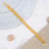 D cut Pokel Ring to Ring Gold Plated Braceletfor Men